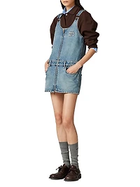 Denim and Poplin Zipper Dress