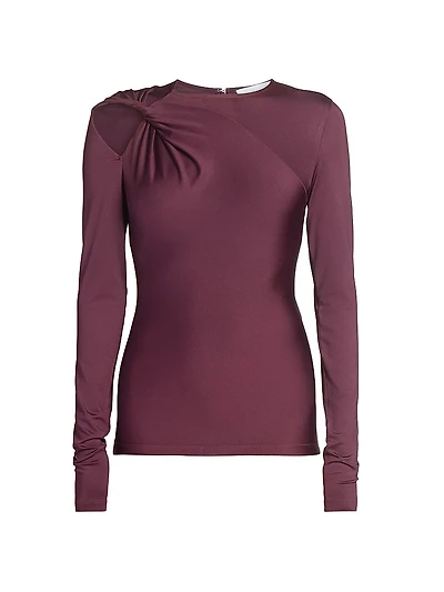 Twisted Cut-Out Stretch-Jersey Top
