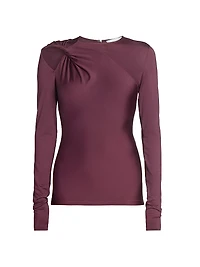 Twisted Cut-Out Stretch-Jersey Top
