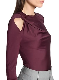 Twisted Cut-Out Stretch-Jersey Top