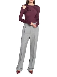 Twisted Cut-Out Stretch-Jersey Top