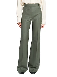 Alina Stretch-Wool Wide-Leg Trousers