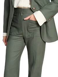 Alina Stretch-Wool Wide-Leg Trousers