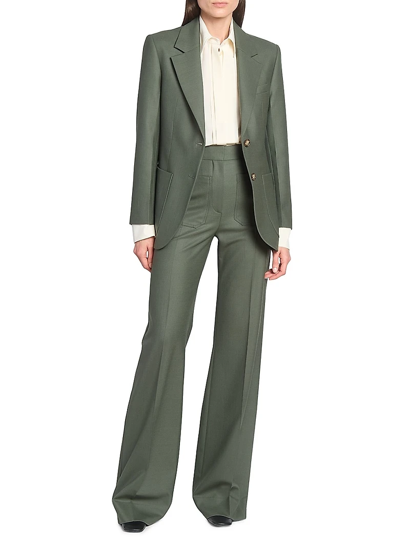 Alina Stretch-Wool Wide-Leg Trousers