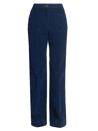 Alina Corduroy High-Rise Straight-Leg Jeans