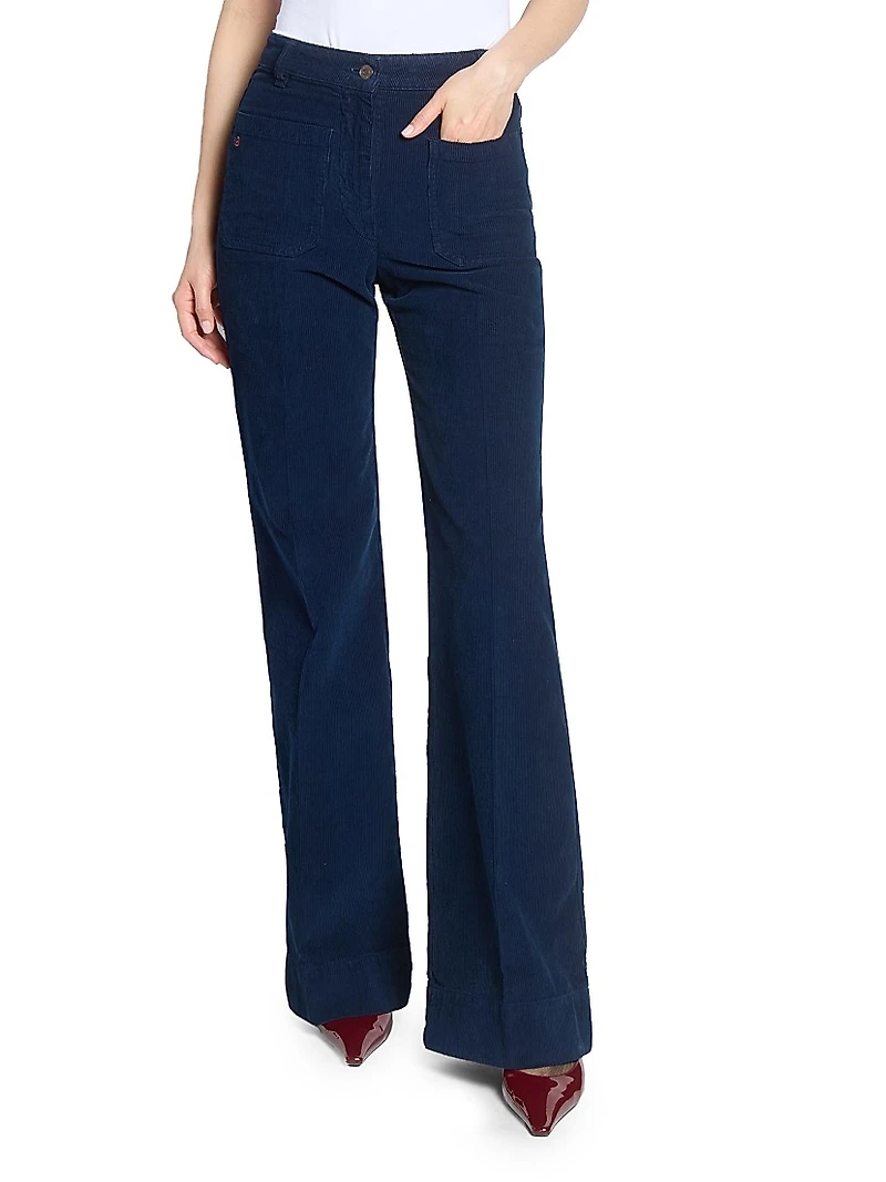 Alina Corduroy High-Rise Straight-Leg Jeans