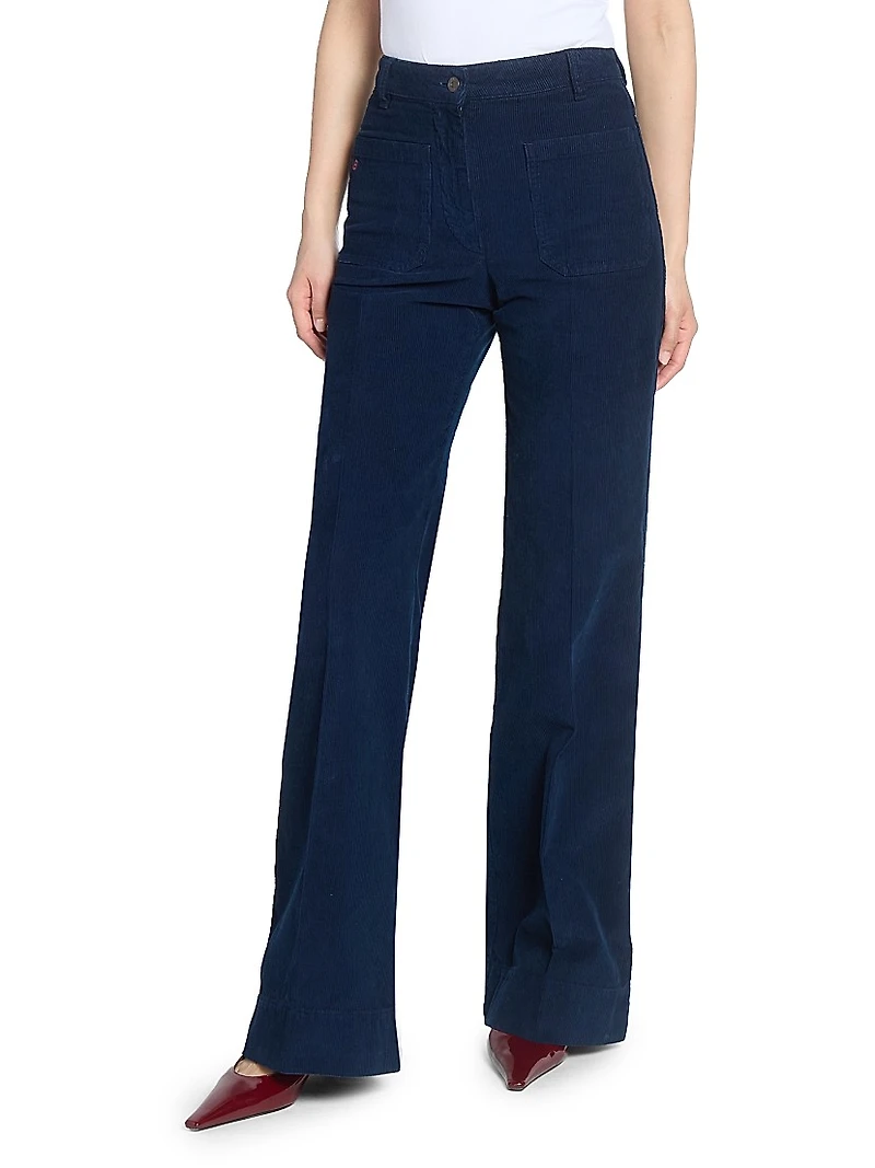 Alina Corduroy High-Rise Straight-Leg Jeans