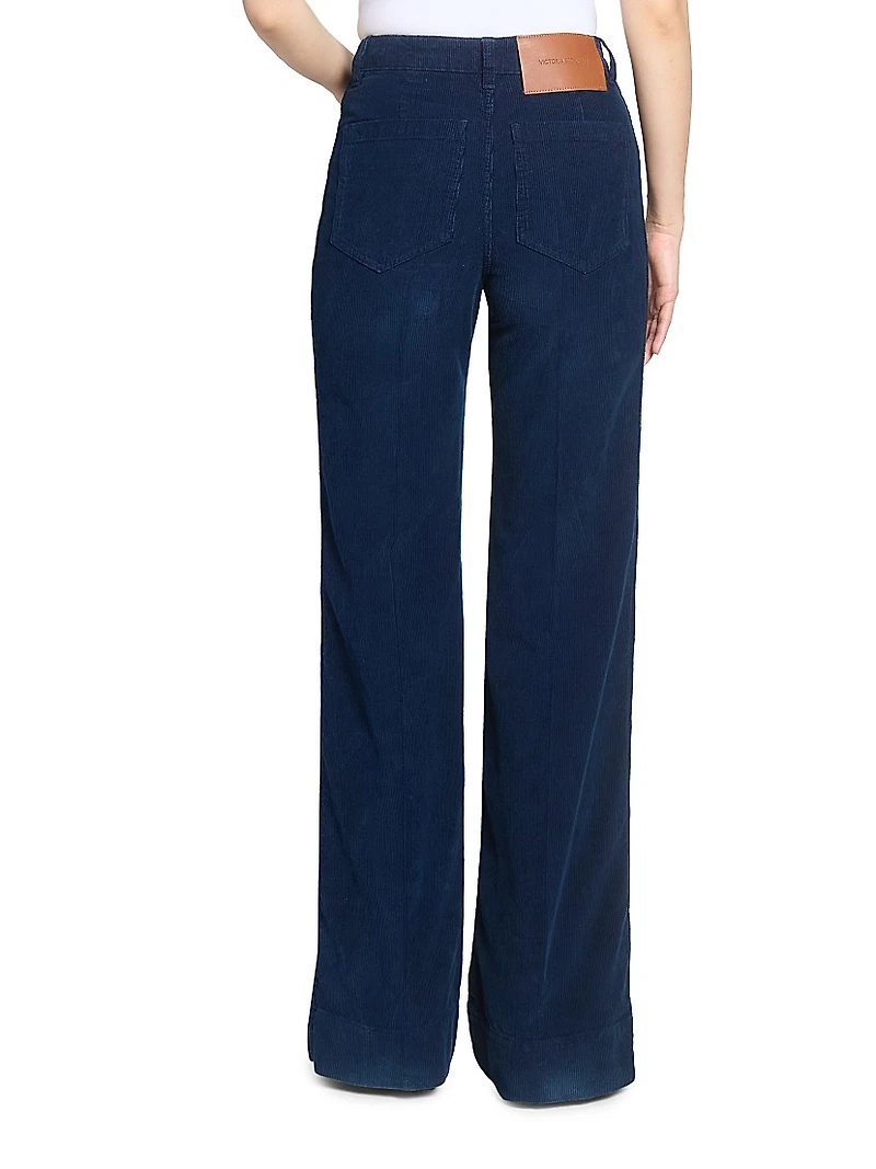Alina Corduroy High-Rise Straight-Leg Jeans