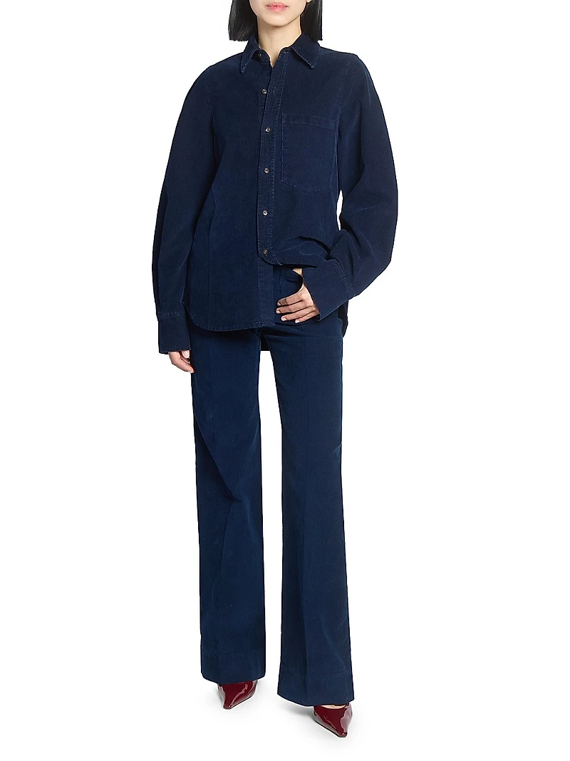 Alina Corduroy High-Rise Straight-Leg Jeans