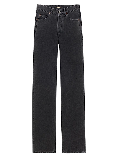 V-Waist Long Baggy Jeans