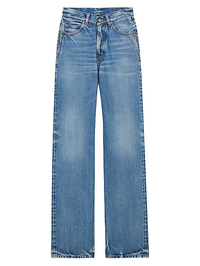 V-Waist Long Baggy Jeans