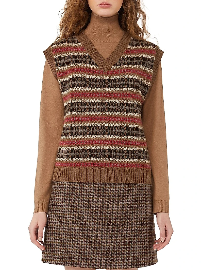 Wool and Alpaca Jacquard Gilet