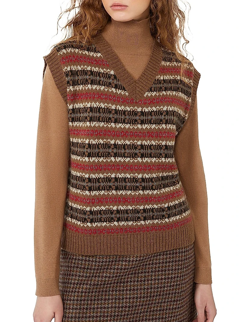 Wool and Alpaca Jacquard Gilet