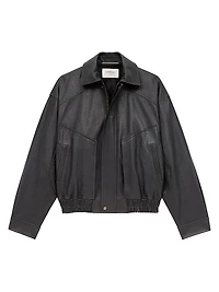 Bomber Jacket Grained Lambskin Leather