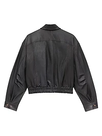 Bomber Jacket Grained Lambskin Leather