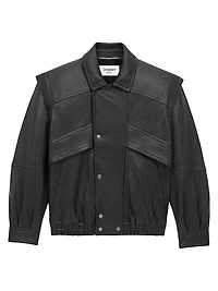 Bomber Jacket Bubbled Lambskin Leather