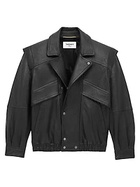 Bomber Jacket Bubbled Lambskin Leather
