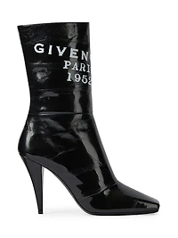 Sliced Square Tape Ankle Boots Leather