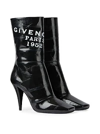 Sliced Square Tape Ankle Boots Leather