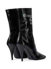 Sliced Square Tape Ankle Boots Leather