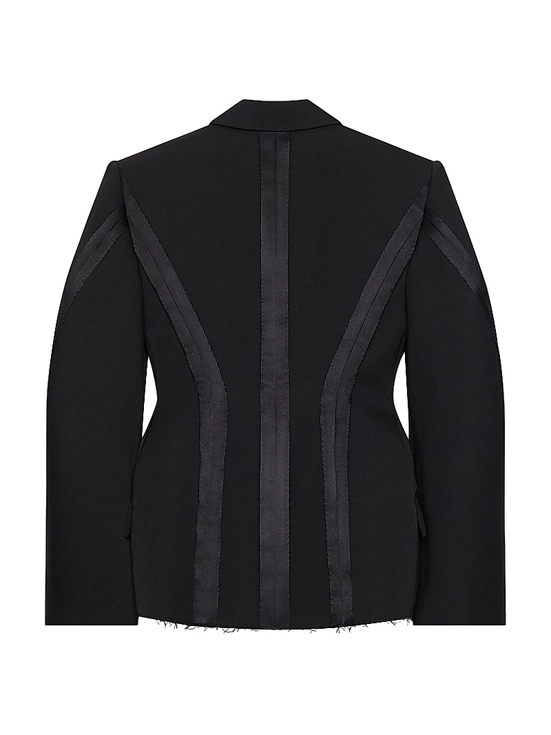 Jacket in Wool with Inside Out Effect