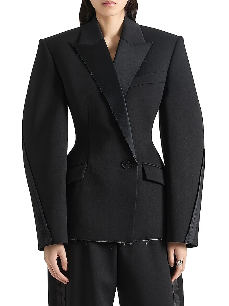 Jacket in Wool with Inside Out Effect