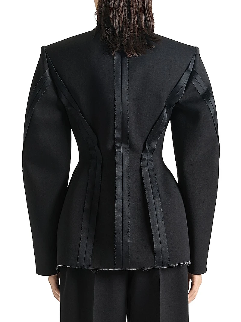 Jacket in Wool with Inside Out Effect