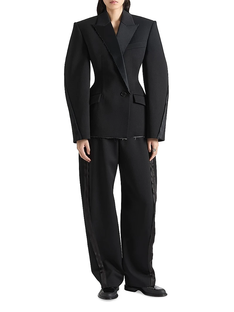 Jacket in Wool with Inside Out Effect