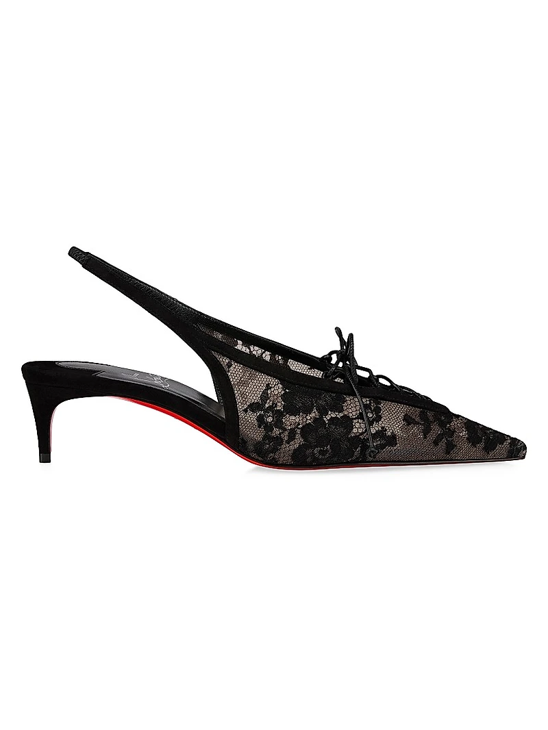 Km 45MM Lace Sling Pumps