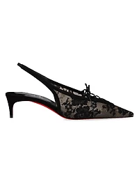 Km 45MM Lace Sling Pumps