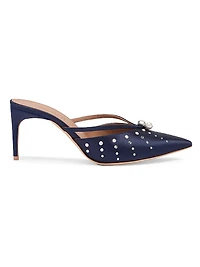 Marisa 70MM Satin Embellished Mules