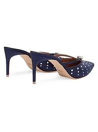 Marisa 70MM Satin Embellished Mules