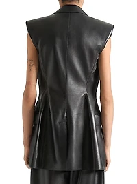 Sleeveless Jacket in Leather