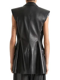 Sleeveless Jacket in Leather