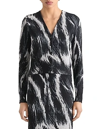 Cropped Knitted Cardigan with Animal Jacquard