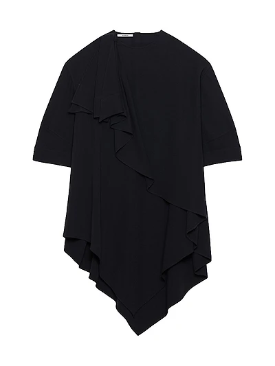 Asymmetric Dress Poplin with Bow