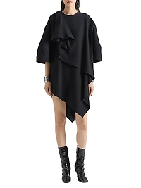 Asymmetric Dress Poplin with Bow