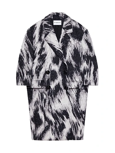 Coat Wool with Animal Print