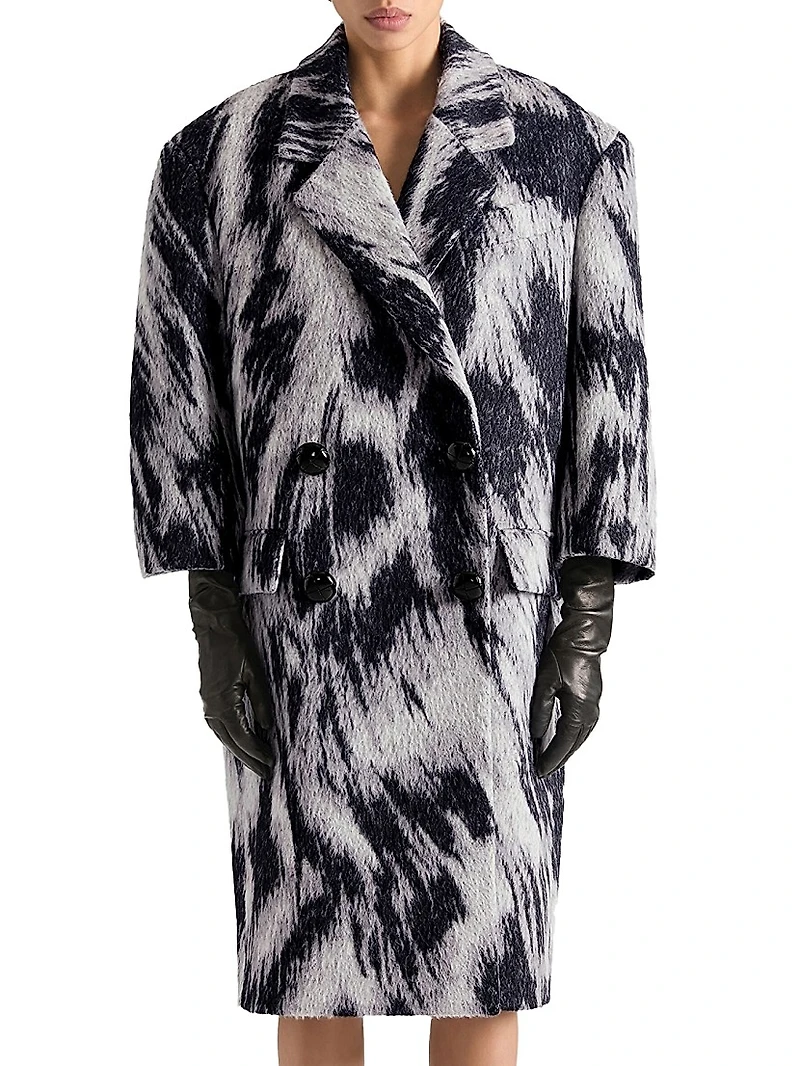 Coat Wool with Animal Print