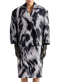 Coat Wool with Animal Print