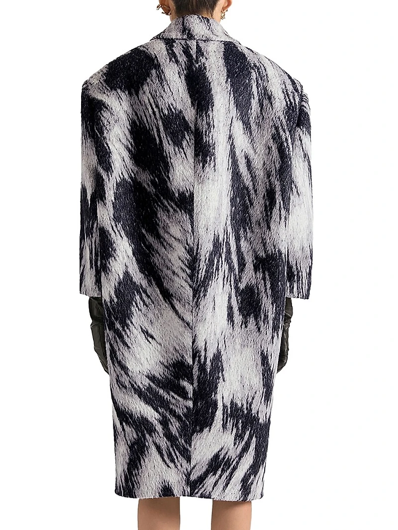 Coat Wool with Animal Print