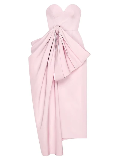 Strapless Evening Dress in Satin With Bow