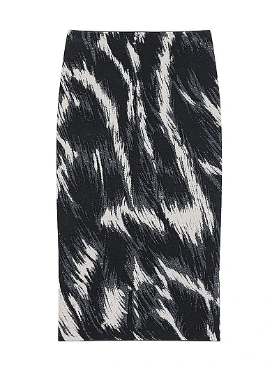 Midi Knitted Skirt with Animal Jacquard