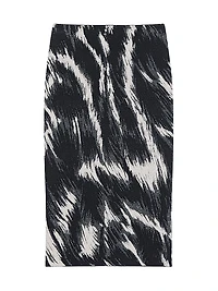 Midi Knitted Skirt with Animal Jacquard