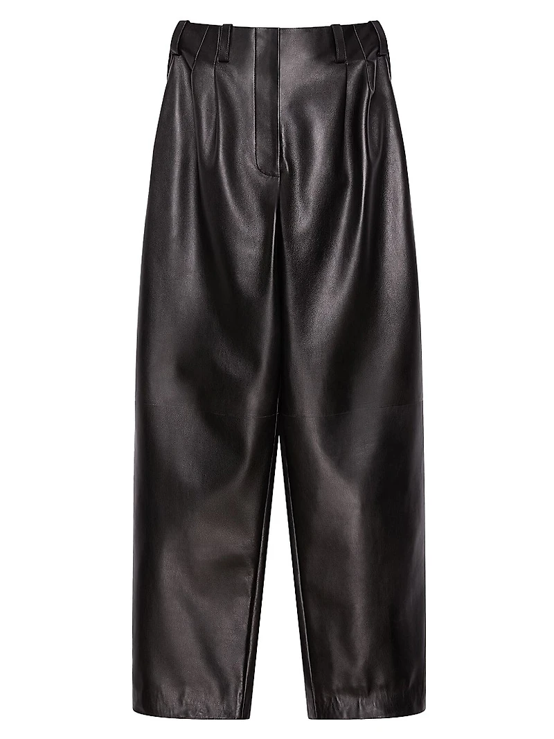 Two-Pleat Pants Leather