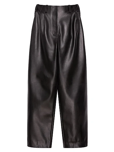 Two-Pleat Pants Leather