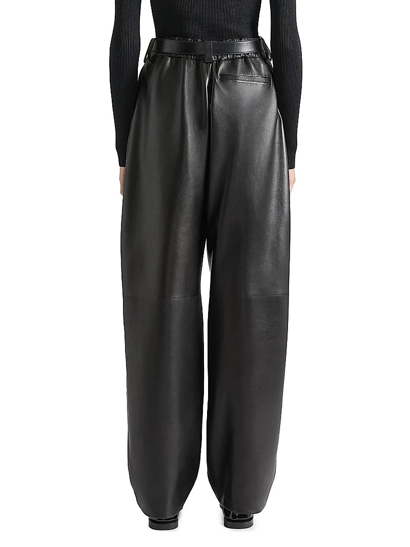 Two-Pleat Pants Leather