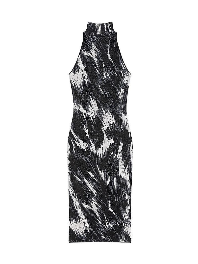 Knitted Dress with Animal Jacquard