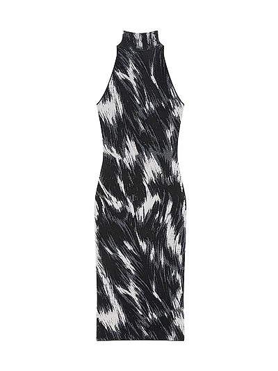 Knitted Dress with Animal Jacquard