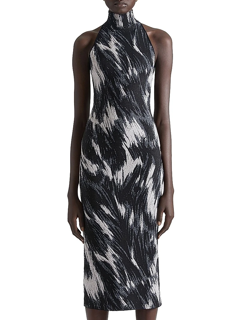 Knitted Dress with Animal Jacquard